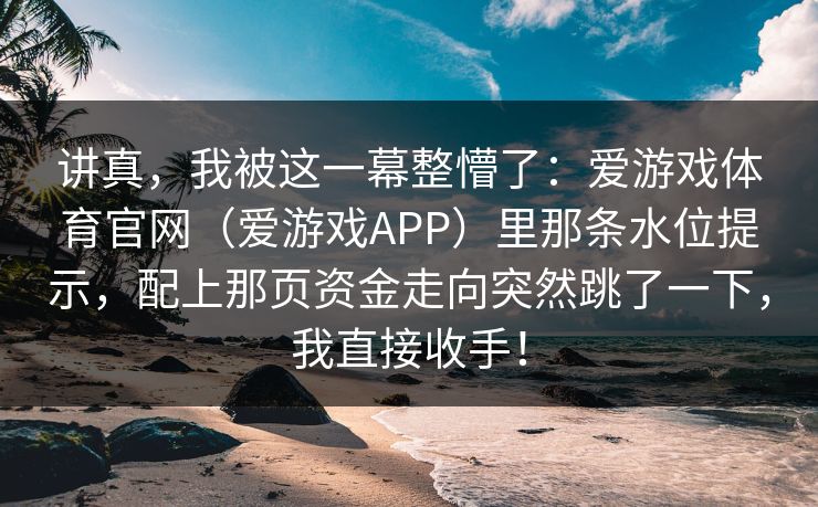 讲真，我被这一幕整懵了：爱游戏体育官网（爱游戏APP）里那条水位提示，配上那页资金走向突然跳了一下，我直接收手！